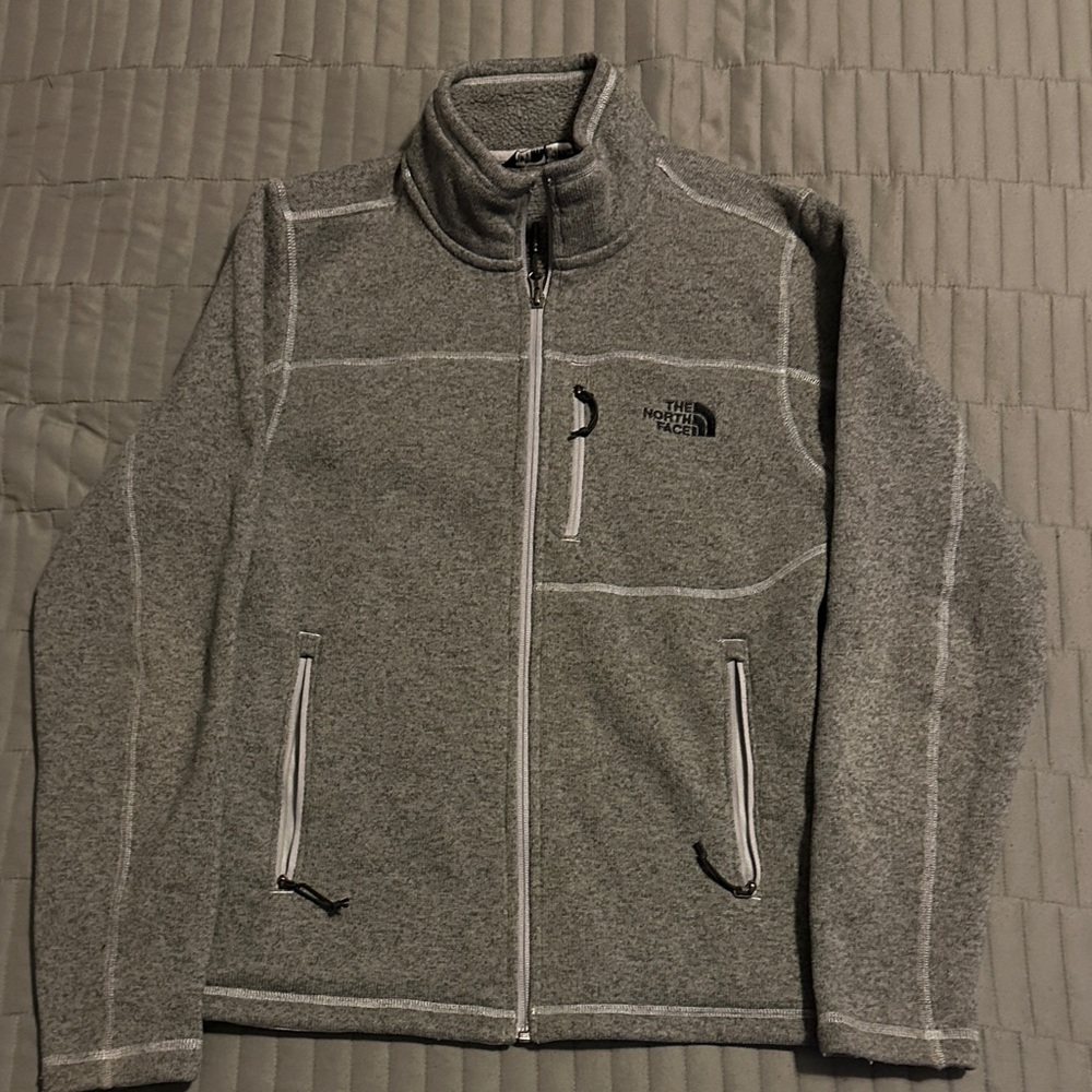 The North Face Heather Gray Zip-Up Fleece